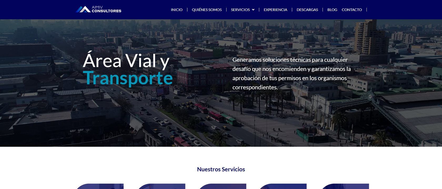 Captura del sitio Grupo AIMIV en producción