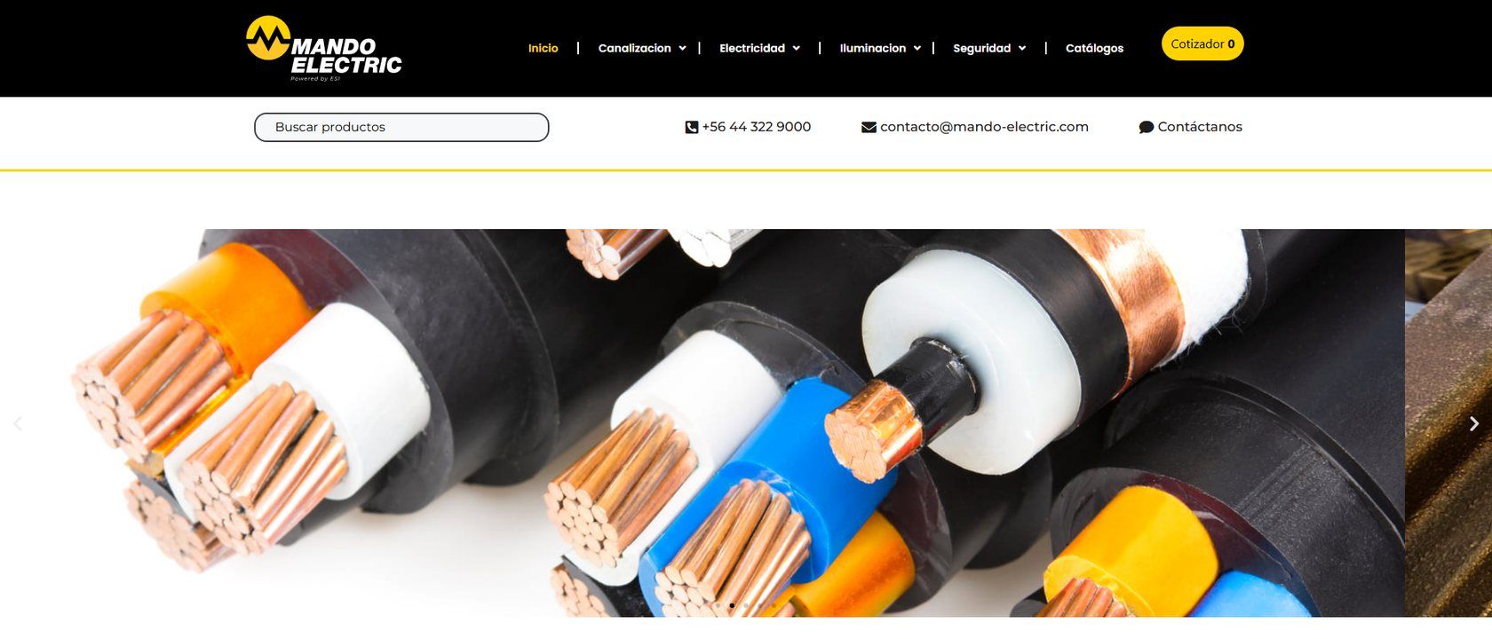 Captura del sitio Importadora Mando Electric en producción